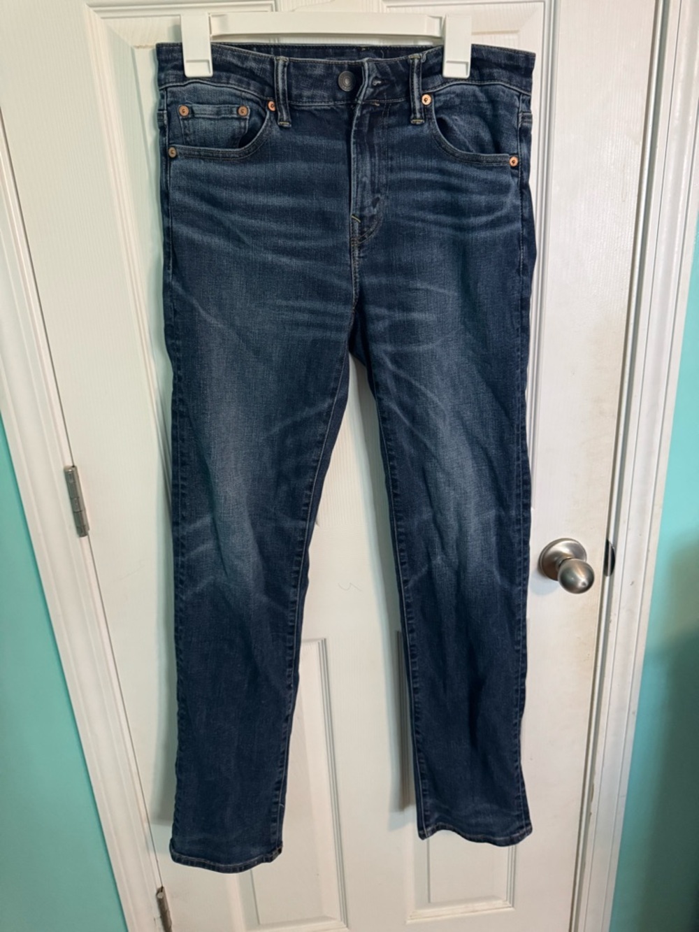 American Eagle Outfitters Dark Blue Straight Leg Jeans